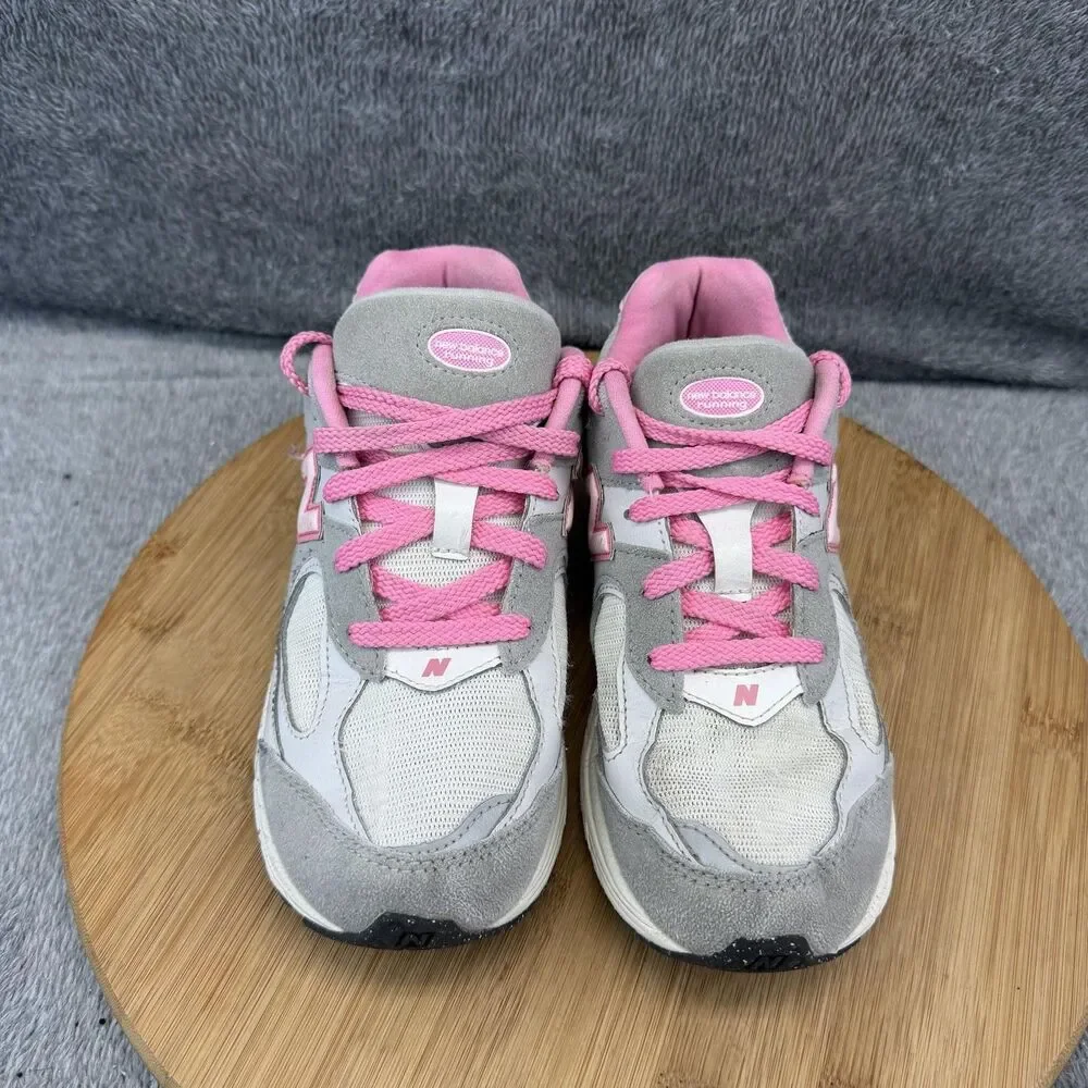 New Balance 2002R Shoes Girls Size 3 Pink Gray Suede Athletic Running Sneakers